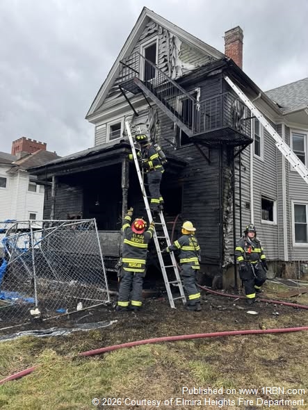 Elmira Heights Provides Mutual Aid for Elmira Structure Fire