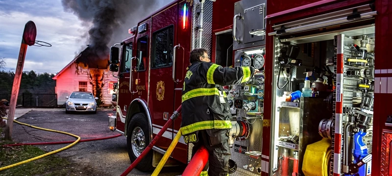 Brunswick Firefighters Battle A Well Involved House Fire