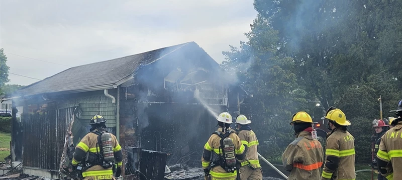 Garage Fire In The Borough Of Alburtis