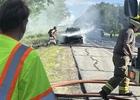 Crews Quickly Extinguish Fully Involved Vehicle Fire on Route 4