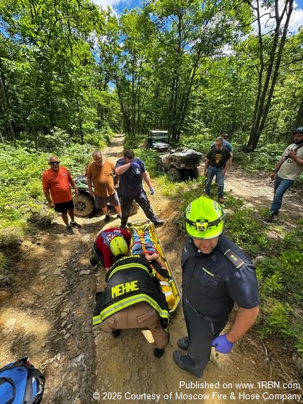 Moscow Firefighters Rescue ATV Crash Victim From Remote Trail System