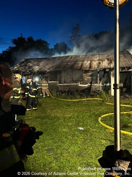 Adams Center Firefighters Support Multi-Agency Structure Fire Response