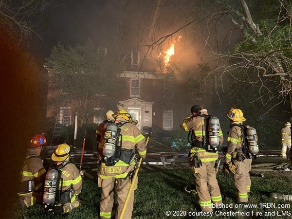 Two Chesterfield firefighters injured battling fire