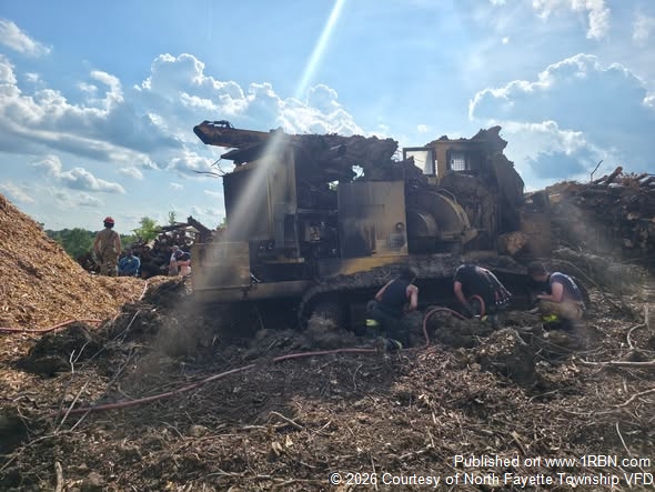 North Fayette VFD Responded to Wood Chipper Fire