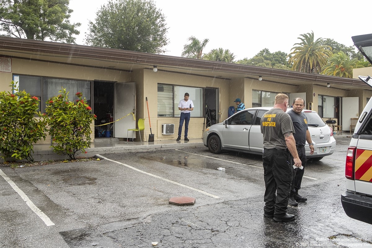 Motel room fire