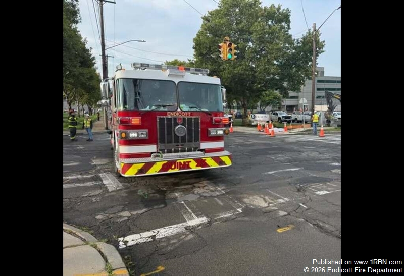 Hazard Mitigated: Endicott Firefighters Secure Ruptured Gas Line at Watson and Oak Hill