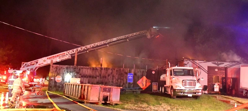 Commerical Structure Fire Draws Aid From Four Towns and Two Counties