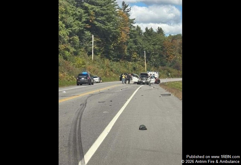 Three Hospitalized Following Route 202 Crash in Antrim; DHART Medevac Stood Down