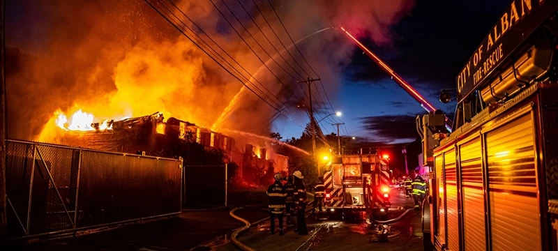 Second Alarm Warehouse Fire Lights Up The Skies Over Albany