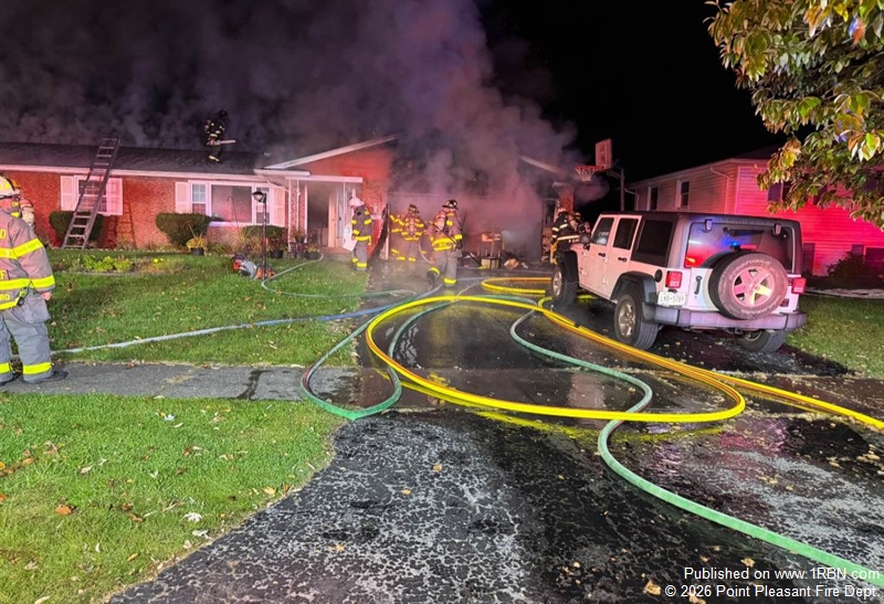Irondequoit and Point Pleasant Firefighters Team Up to Suppress Garage and House Blaze