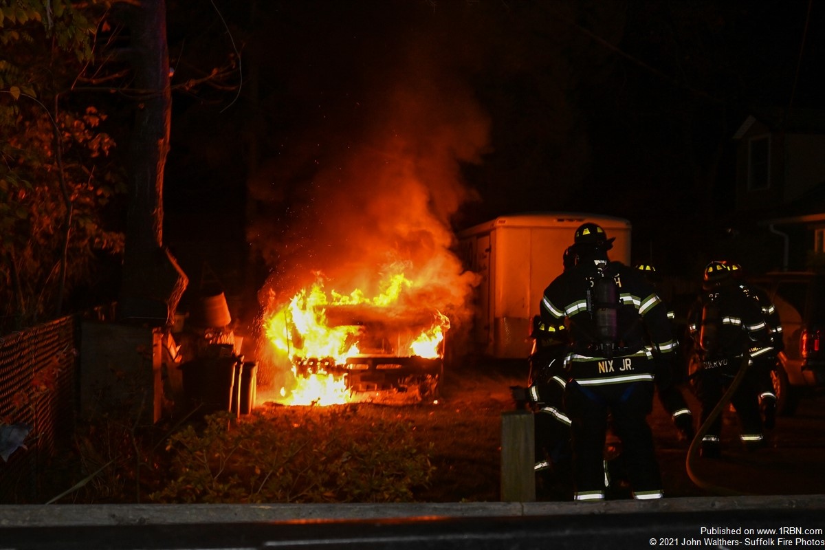 Working Car Fire in Mastic Beach