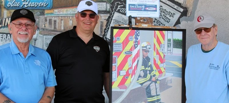 FIRE & SAFETY SERVICES SUPPORT BURN FOUNDATION & ARTIST WITH FUNDRAISER